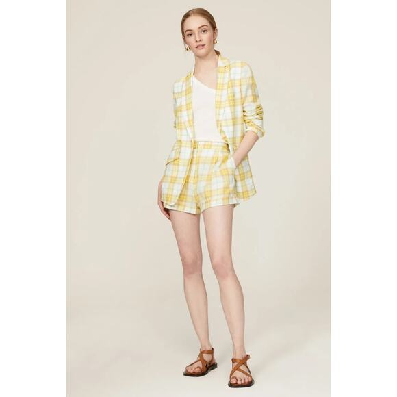 nwt RAG & BONE sz 14 Margot yellow plaid lightweight blazer - Picture 1 of 4